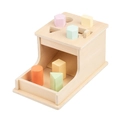 Scatola Montessori in legno con blocchi geometrici color pastello per bambini - Stile Griglia Singola Colore Macaron