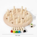 Gioco di scacchi in legno con base da 16,1 cm e pioli colorati per bambini - Stile Piccolo