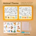 Libro da colorare magico ad acqua a tema animali con sei schede e una penna - Tema Animali (Giallo)