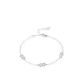 Elegante pulsera Mobius de plata de ley 925 con símbolos de infinito y circonitas - Plata 925 / Plateado