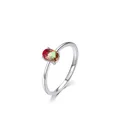 Minimalist S925 sterling silver ring featuring an oval gradient watermelon tourmaline stone - US 5 / Watermelon Tourmaline Color