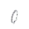 Elegant S925 sterling silver ring featuring marquise and round cubic zirconia stones - US 5 / Silver