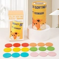 Secchiello per smistamento colori in legno con 18 dischi colorati per gioco cognitivo - Stile Disco Criceto Secchio Giallo