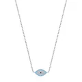 Collana occhio di Allah in argento S925 con perline turchesi e cristalli lucenti - Argento 925 / Blu