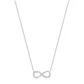 Elegante collar Mobius de plata de ley S925 con colgante de infinito y diamantes - Plata 925 / Plateado