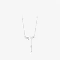 Collana in argento sterling S925 con fiore di conchiglia e nappe di gemme rosa - Argento 925 / Argento