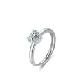 Elegant S925 sterling silver adjustable ring featuring a heart-shaped cubic zirconia stone - Adjustable Open / Silver