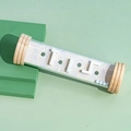 Cylindrical wooden maze balance toy featuring blue flower core and colorful beads - Bohemian Style