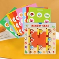 Holz-Memory-Spielset für Kinder mit 9 Klappblöcken und doppelseitigen Insektenkarten - Gedächtnisspiel (Flip-Methode)