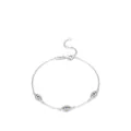 Bracelet élégant en argent S925 avec œil maléfique bleu et accents de zircone - Argent 925 / Argenté