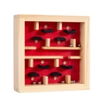 Classic wooden maze balance toy with red board and silver balls for concentration training - Red