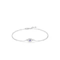 Bracelet élégant en argent sterling S925 Œil d'Amon avec gemme bleue et zircones - Argent 925 / Argenté