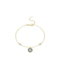 Gold s925 silver Evil Eye bracelet with blue and white zircons and lobster clasp - 925 Silver / Gold