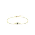 Bracelet en argent S925 avec oeil du mal en zircon bleu et chaîne dorée - Argent 925 / Doré
