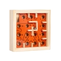 Wooden balance maze toy with orange board and numbered tracks for child focus - Orange