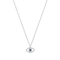 Elegante S925 Sterling Silber Halskette mit blauem Auge und Pavé-Kristallen - 925er Silber / Halskette