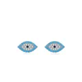 Orecchini a lobo occhio del diavolo in argento sterling S925 con intarsio turchese - Argento 925 / Blu