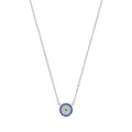 S925 sterling silver evil eye necklace with blue and white pavé cubic zirconia - 925 Silver / Evil Eye Necklace
