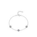 Detailed view of S925 sterling silver chain featuring blue devil eye charms with S925 tag - 925 Silver / Evil Eye Bracelet