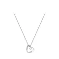 Elegant s925 silver irregular heart pendant necklace with shimmering zircon stones - 925 Silver / Silver