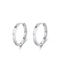 Orecchini a cerchio minimalisti in argento sterling S925 con superficie piana lucida - Argento 925 / Argento