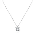 Elegant S925 silver necklace featuring a square cut cubic zirconia solitaire pendant - 925 Silver / Silver