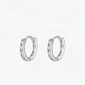 Eleganti orecchini a cerchio in argento S925 con zirconi rettangolari a incasso a canale - Argento