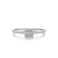 Elegant S925 sterling silver square cluster ring with sparkling pavé cubic zirconia - US 5 / Silver