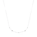S925 sterling silver necklace featuring five square-cut cubic zirconia gemstones on a thin chain - Silver