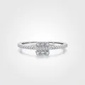 Anello in argento sterling S925 con grappoli di zirconi cubici quadrati scintillanti - Quadrato
