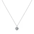Classic S925 sterling silver solitaire pendant necklace with round sparkling stone - 925 Silver / Silver