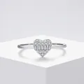 Anello a cuore in argento sterling S925 con zirconi scintillanti dal taglio multiplo - Cuore