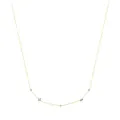 Elegant gold S925 silver necklace with five minimalist zircon pendants on a thin chain - Gold