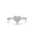 Eleganter S925 Silberring in Herzform mit strahlend glänzenden Zirkonia-Steinen - US 5 / Silber