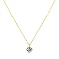 Elegant S925 sterling silver solitaire necklace featuring a classic 4-prong round cut diamond - 925 Silver / Gold