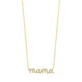 Elegante collar de plata S925 chapado en oro con colgante 'mama' engastado con circonitas - Plata 925 / Dorado