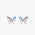 Pendientes de mariposa en plata S925 con circonitas de colores sobre fondo blanco - Plata 925 / Plateado