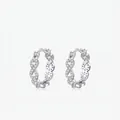 Orecchini a cerchio in argento S925 design infinito con zirconi bianchi incastonati - Argento 925 / Argento sterling 925