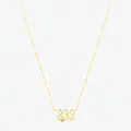 Gold plated S925 sterling silver 333 number pendant necklace with a small sparkling diamond - Gold Color (S925 Sterling Silver) / 925 Silver