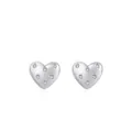 Orecchini a lobo a cuore in argento sterling S925 con diamanti scintillanti pavé - Argento 925 / Argento