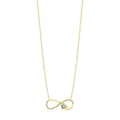 Collana infinito dorata con gemma a cuore scintillante e catena sottile in argento S925 - Argento 925 / Oro