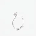 Polished S925 sterling silver geometric polygon ring with rectangle zircon gemstone - US Size 5 / Silver