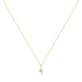 Elegant gold S925 sterling silver lightning bolt necklace with sparkling crystals - Gold