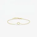 Bracelet minimaliste en argent S925 doré avec un pendentif circulaire évidé étincelant - Argent 925 / Doré