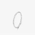 Minimalistischer S925 Sterlingsilber Ring mit funkelnder diamantierten Oberflächentextur - US-Größe 3,5 / Silber
