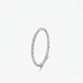 Minimalist S925 sterling silver rope twist ring with a vintage polished finish - US Size 3.5 / 925 Sterling Silver