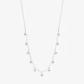 Sparkling S925 sterling silver choker necklace with eleven teardrop zircon pendants - 925 Silver / Silver