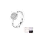 Sparkling S925 sterling silver ring with princess cut moissanite and GRA certificate - US Size 5 / Silver