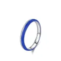 Anello cuore in argento S925 con smalto blu reale e pavé di diamanti laterali - Taglia US 5 / Blu Klein