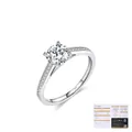 Luxus 1ct Moissanit S925 Silberring mit D VVS1 Runddiamant und GRA-Zertifikat - US Größe 5 / 925 Sterlingsilber